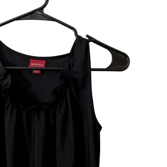 Merona black classic ruched pleated sleeveless sundress summer dress delicate - Picture 2 of 6